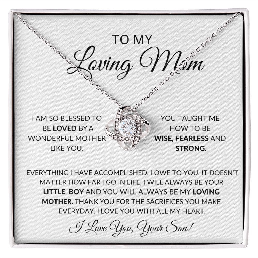 To My Loving Mother Love Son - Love Knot Necklace