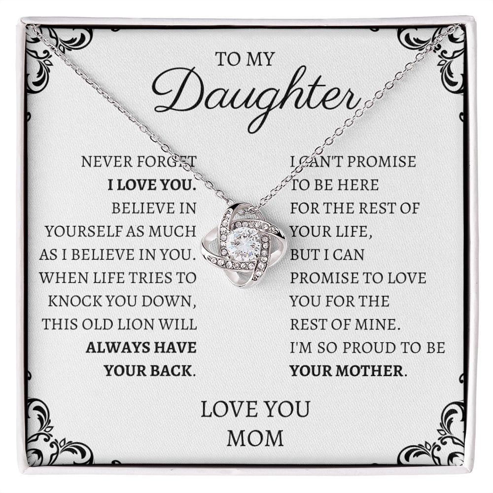 To My Daughter Love Mom - Love Knot Necklace