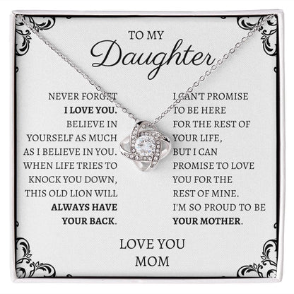 To My Daughter Love Mom - Love Knot Necklace
