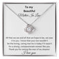 To My Beautiful Mother In Law - Love Knot necklace