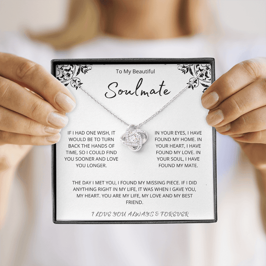 To My Beautiful Soulmate- Love Knot Necklace