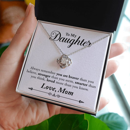 To My Daughter - Love Knot Necklace