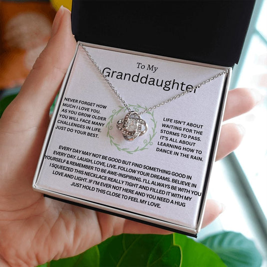 To My Granddaughter - Love Knot Necklace