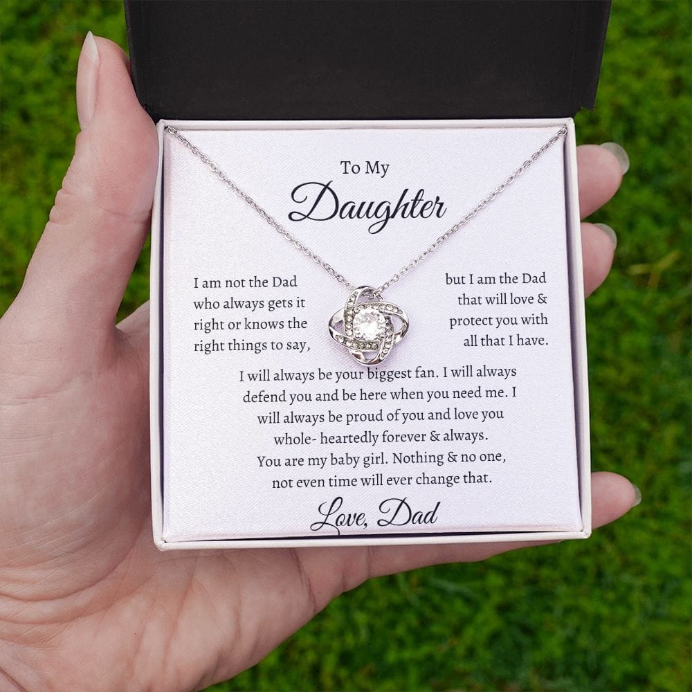 To My Daughter Love Dad - Love Knot Necklace