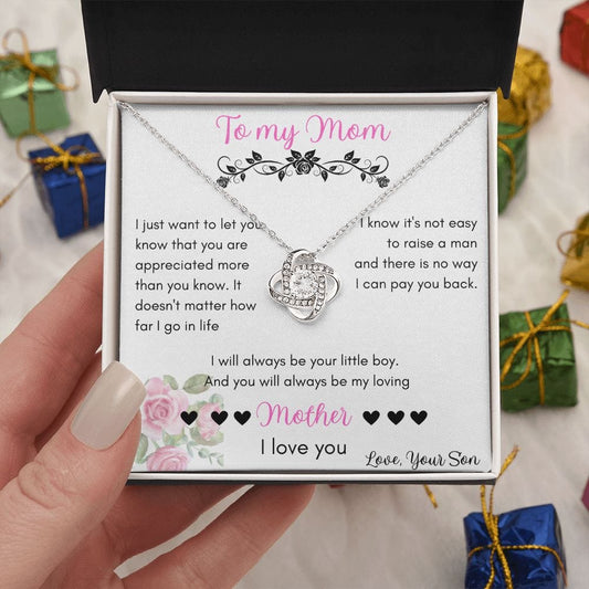 To My Mom Love Your Son - Love Knot Necklace