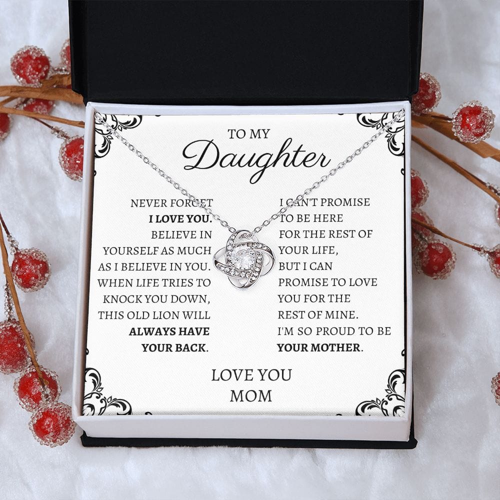 To My Daughter Love Mom - Love Knot Necklace