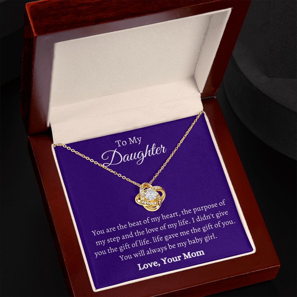 To My Daughter Love Mom - Love Knot Necklace