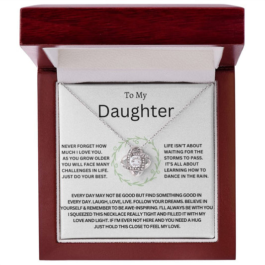 To My Daughter - Love Knot Necklace