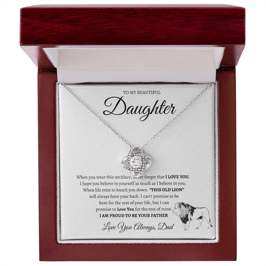 To My Beautiful Daughter Love Dad - Love knot Necklace