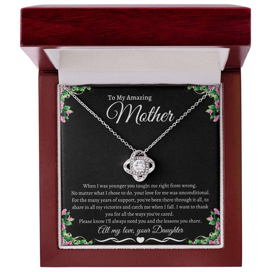 To My Amazing Mother Love Daughter - Love Knot Necklace