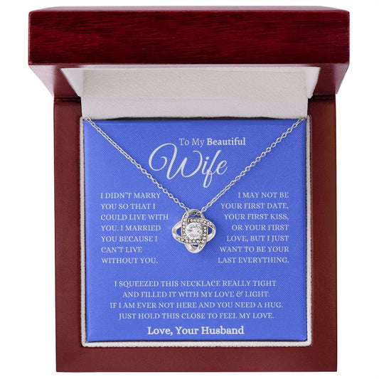 To My Beautiful Wife - Love Knot Necklace