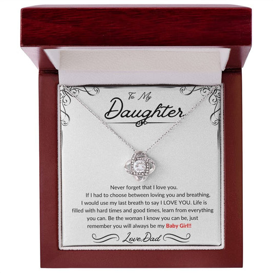 To My Daughter Love Dad - Love Knot Necklace