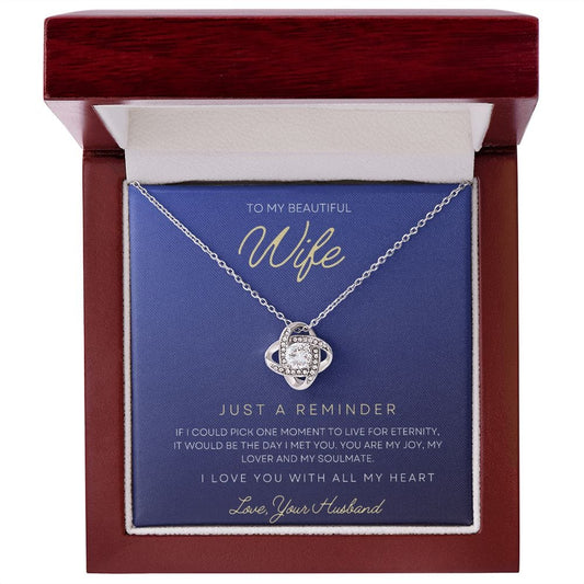 To My Beautiful Wife - Love Knot Necklace