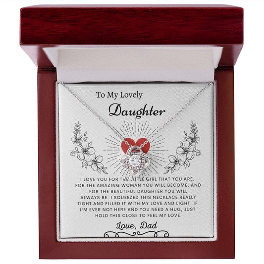 To My Lovely Daughter Love Dad- Love Knot Necklace