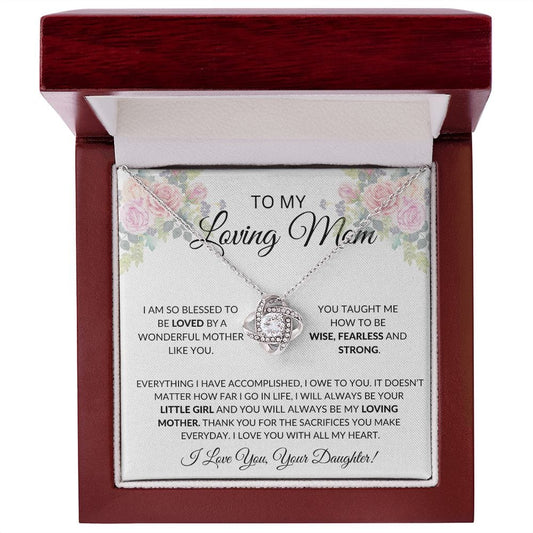 To My Loving Mother Love Daughter - Love Knot Necklace