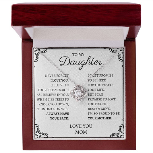 To My Daughter Love Mom - Love Knot Necklace