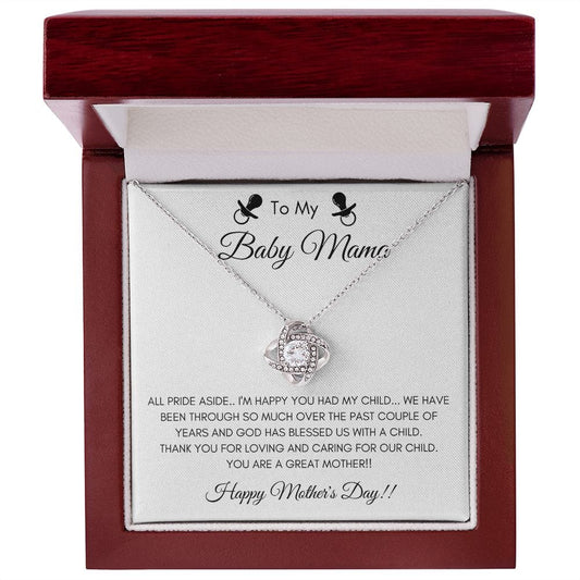 To My Baby Mama - Love Knot Necklace