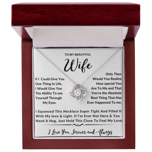 To My Beautiful Wife - Love Knot Necklace