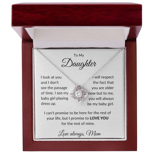 To My Daughter Love Mom - Love Knot Necklace
