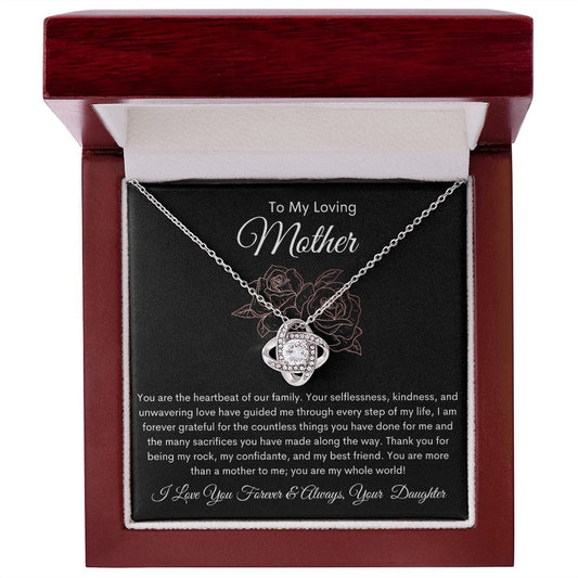 To My Loving Mother Love Your Daughter - Love Knot Necklace