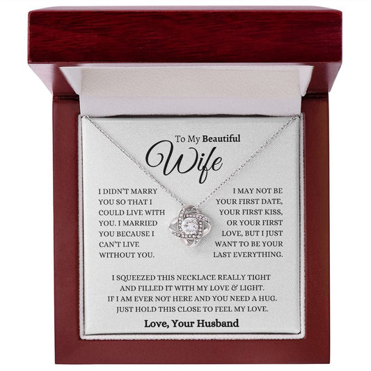 To My Beautiful Wife - Love Knot Necklace