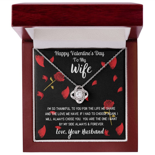 To My Wife Happy Valentine's Day - Love Knot Necklace