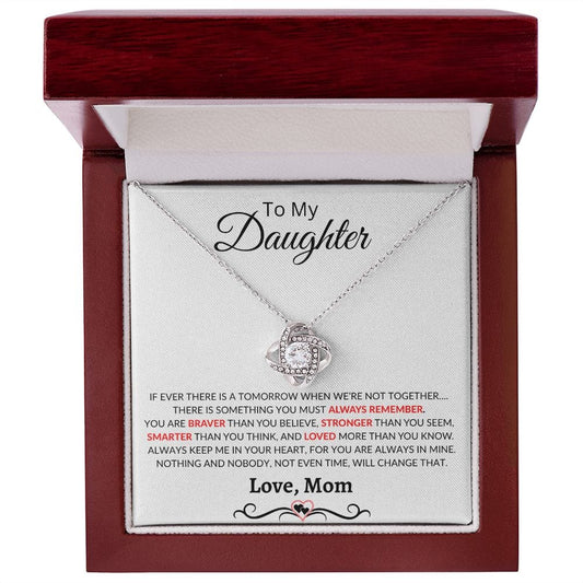 To My Daughter Love Mom -Love Knot Necklace