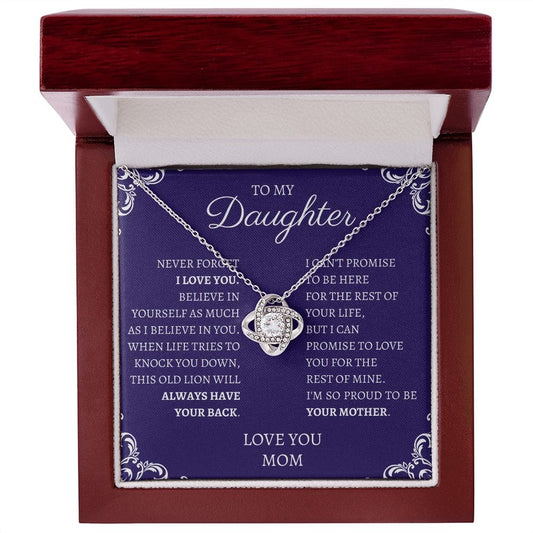 To My Daughter Love Mom - Love Knot Necklace