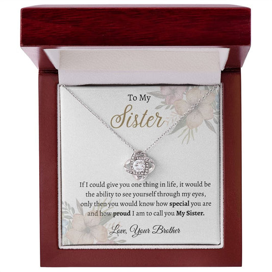 To My Sister - Love Knot Necklace
