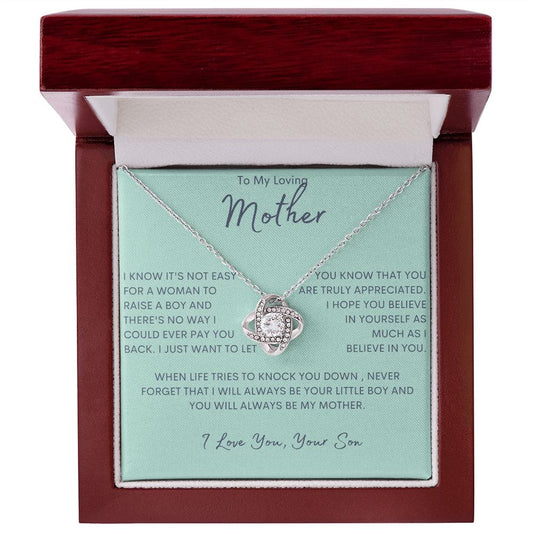 To My Loving Mother - Love Knot Necklace