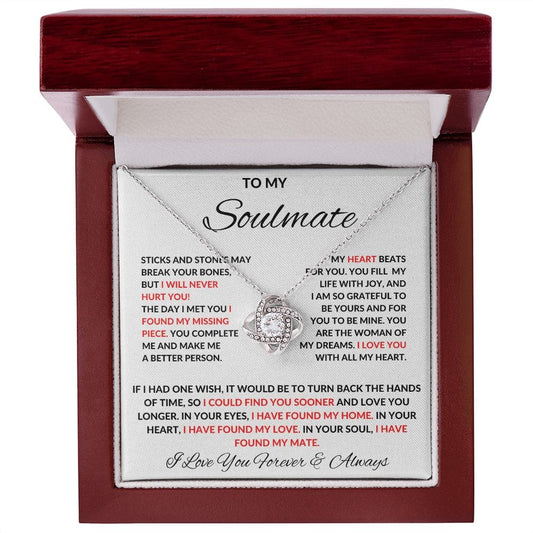 To My Soulmate - Love Knot Necklace