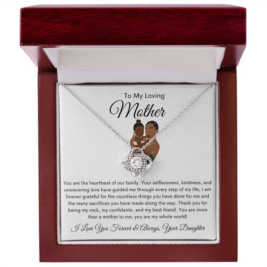 To My Loving Mother Love Your Daughter - Love Knot Necklace