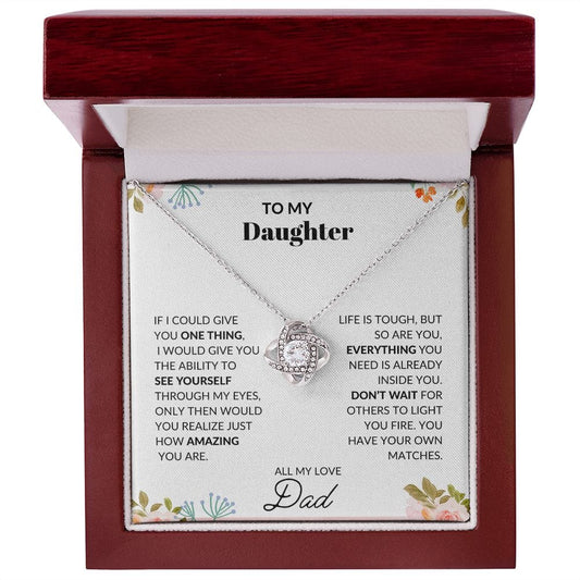 To My Daughter Love Dad - Love Knot Necklace
