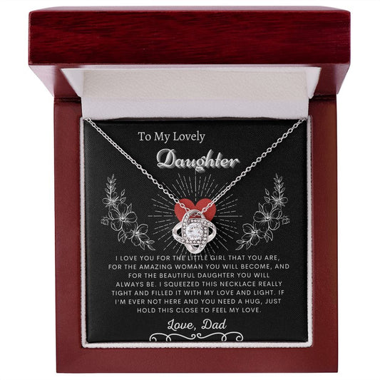 To My Lovely Daughter Love Dad - Love Knot Necklace