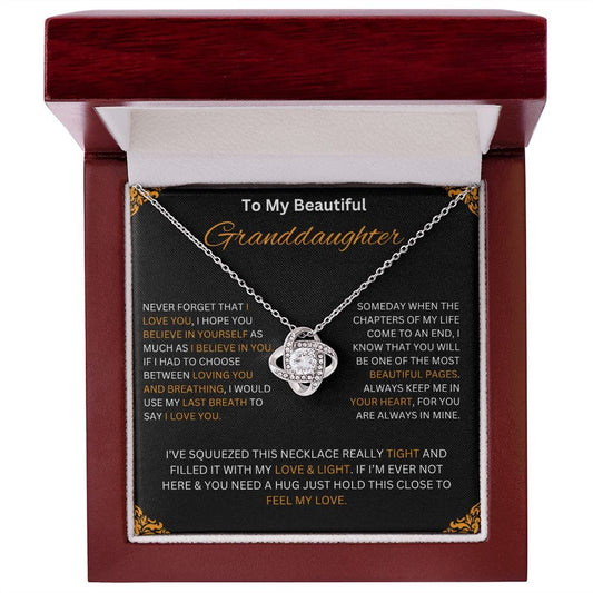 To My Beautiful Granddaughter - Love Knot Necklace