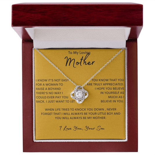 To My Loving Mother - Love Knot Necklace