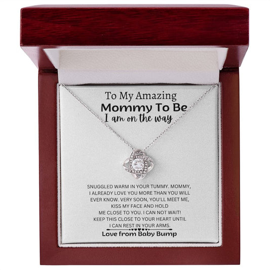 To My Amazing Mommy To Be - Love Knot Necklace