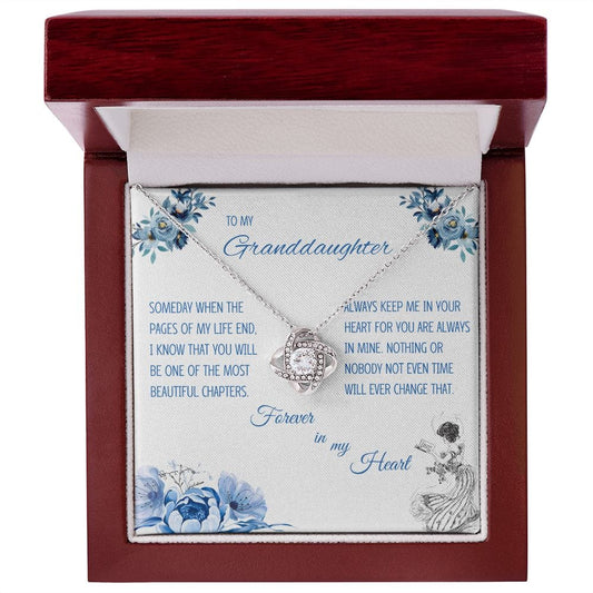 To My Granddaughter- Love Knot Necklace