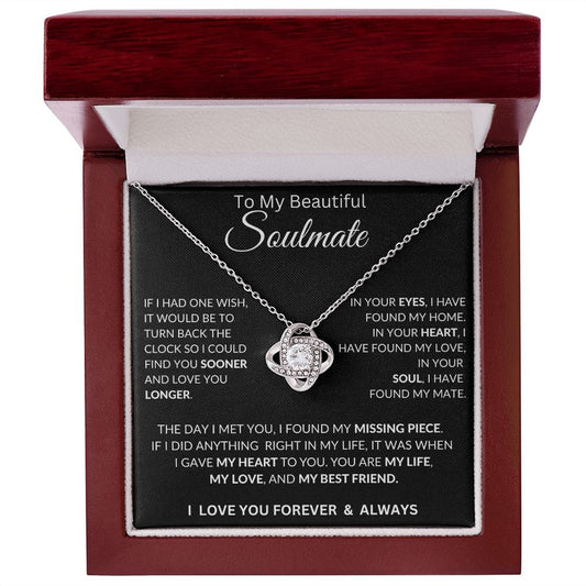 To My Soulmate - Love Knot Necklace