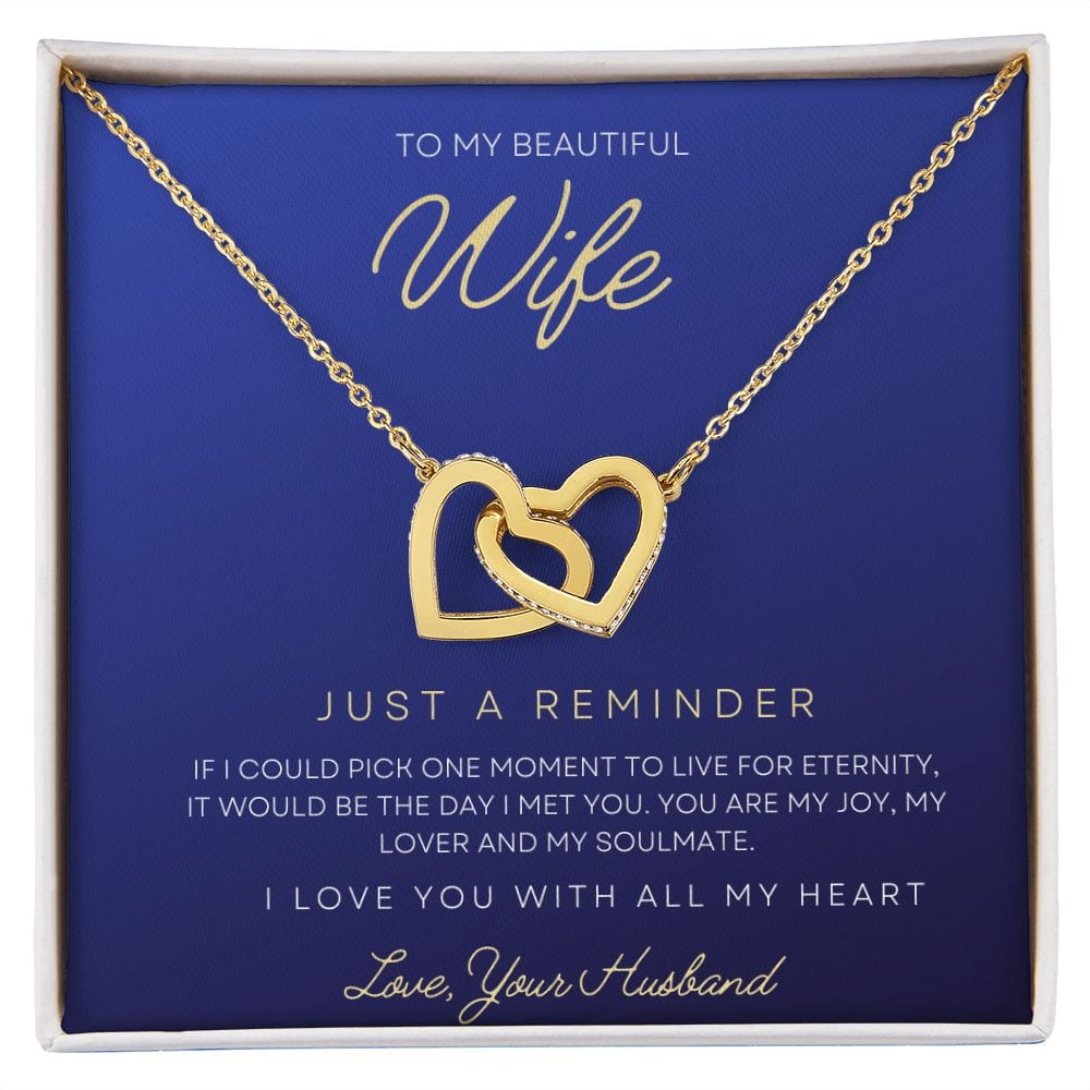 To My Beautiful Wife - Interlocking Hearts Necklace