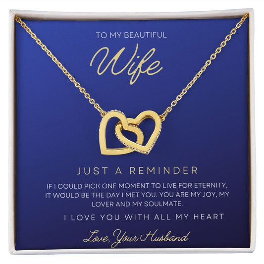 To My Beautiful Wife - Interlocking Hearts Necklace