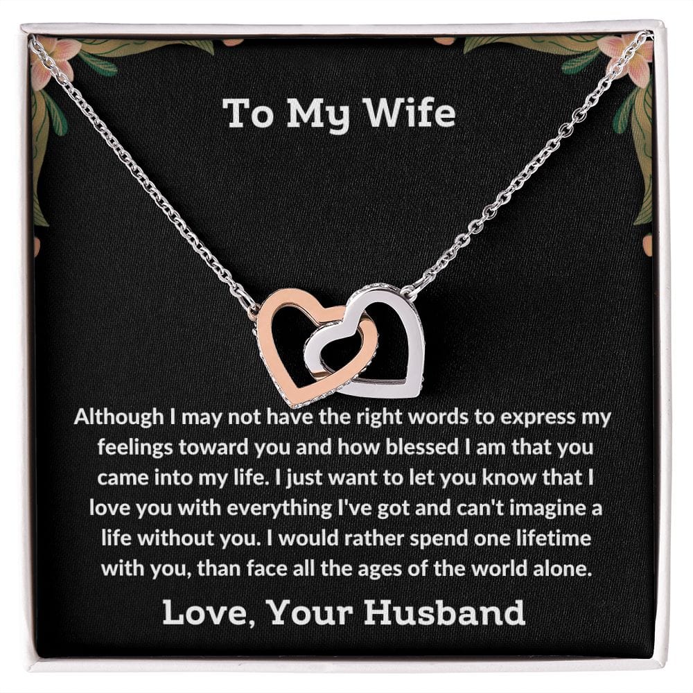 To My Wife - Interlocking Hearts Necklace