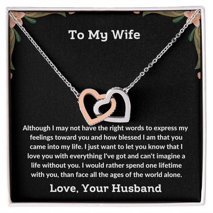 To My Wife - Interlocking Hearts Necklace