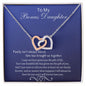 To My Bonus Daughter-Interlocking Hearts Necklace