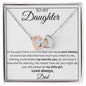To My Daughter Love Dad- Interlocking Hearts Necklace