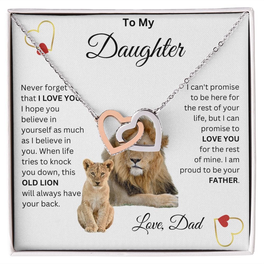 To My Daughter Love Dad - Interlocking Hearts Necklace