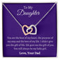 To My Daughter Love Dad - Interlocking Heart  Necklace