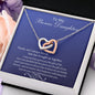 To My Bonus Daughter-Interlocking Hearts Necklace