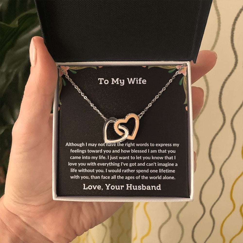 To My Wife - Interlocking Hearts Necklace