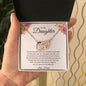 To My Daughter Love Dad - Interlocking Hearts Necklace